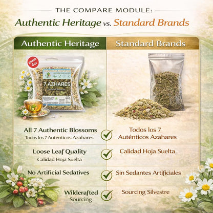 7 Azahares Herbal Tea – 4 oz Loose Leaf Calming Tea Blend – Passion Flower, Valerian, Linden, Orange Blossom, Lemon Balm & More – 100% Natural, Vegan, Non-GMO, Caffeine-Free