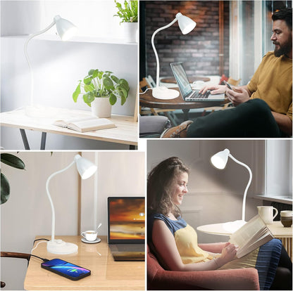 BOHON LED Desk Lamp with USB Charging Port 3 Color Modes Dimmable, Black