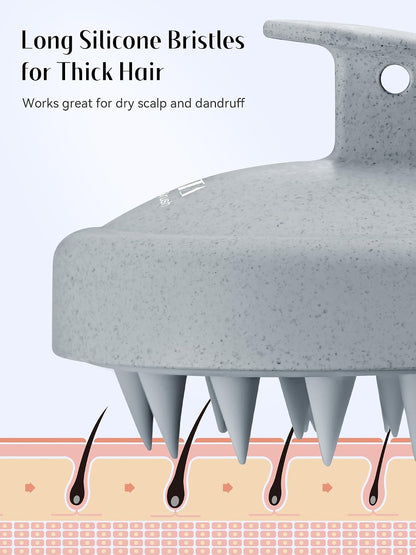 HEETA Scalp Massager Hair Growth 2-Pack, Soft Silicone Scalp Scrubber Shampoo Brush for Exfoliation Dandruff Removal Head Massage Stress Relax, Wet & Dry Use for Women Men Thick Thin Curly Hair Care
