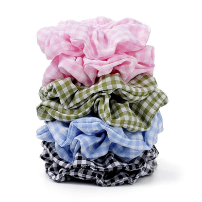 Satin Scrunchies for Women – 8PCS Blush & Brown Silk Hair Ties Set – No Crease, Frizz-Free, Gentle Elastic Hair Bands, Soft & Stylish Everyday Hair Accessories Gifts