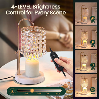 Candle Warmer Lamp with Timer Dimmer and 3 Bulbs, Lamp Candle Warmer with Marble Base,Wax Melt Warmer for Jar Candles, Birthday Gifts for Women Mom, House Warming Gifts New Home Decor (RGB-Black)