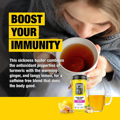Tiesta Tea Lemon Ginger Turmeric, Loose Leaf, Lemon Ginger Herbal Tea, 5oz