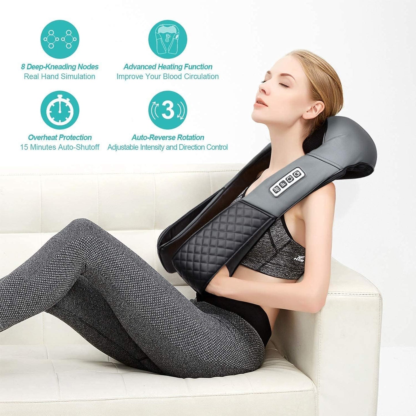 Medcursor Neck Massager with Heat - Deep Tissue Pain Relief, Rechargeable Shiatsu Neck and Shoulder Massager, Ideal Choice for Men, Women, Mom & Dad