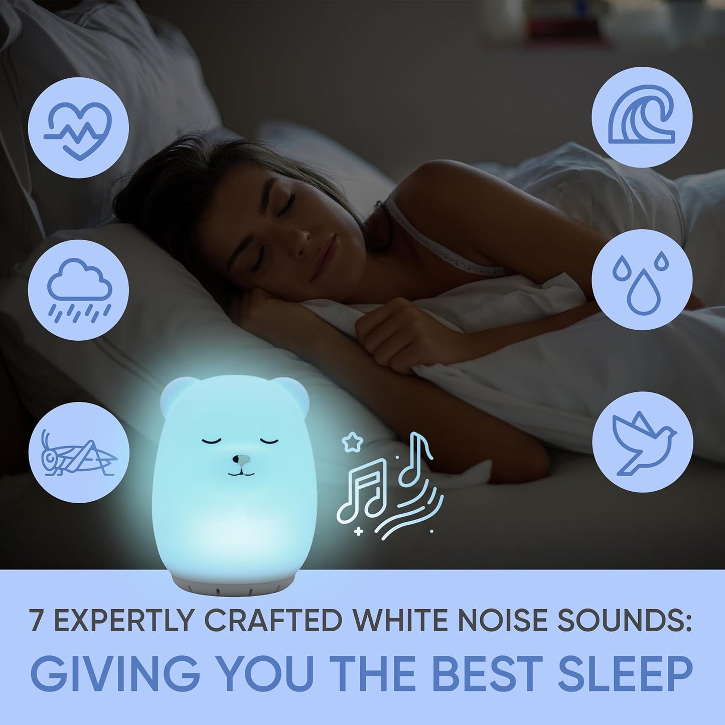 Mindfulness 'Breathing Kitty' | 4-7-8 Guided Visual Meditation Breathing Light | 3 in 1 Device with Night Light & Noise Machine for ADHD Anxiety Stress Relief Sleep - Gift for Kids Adult Women Men