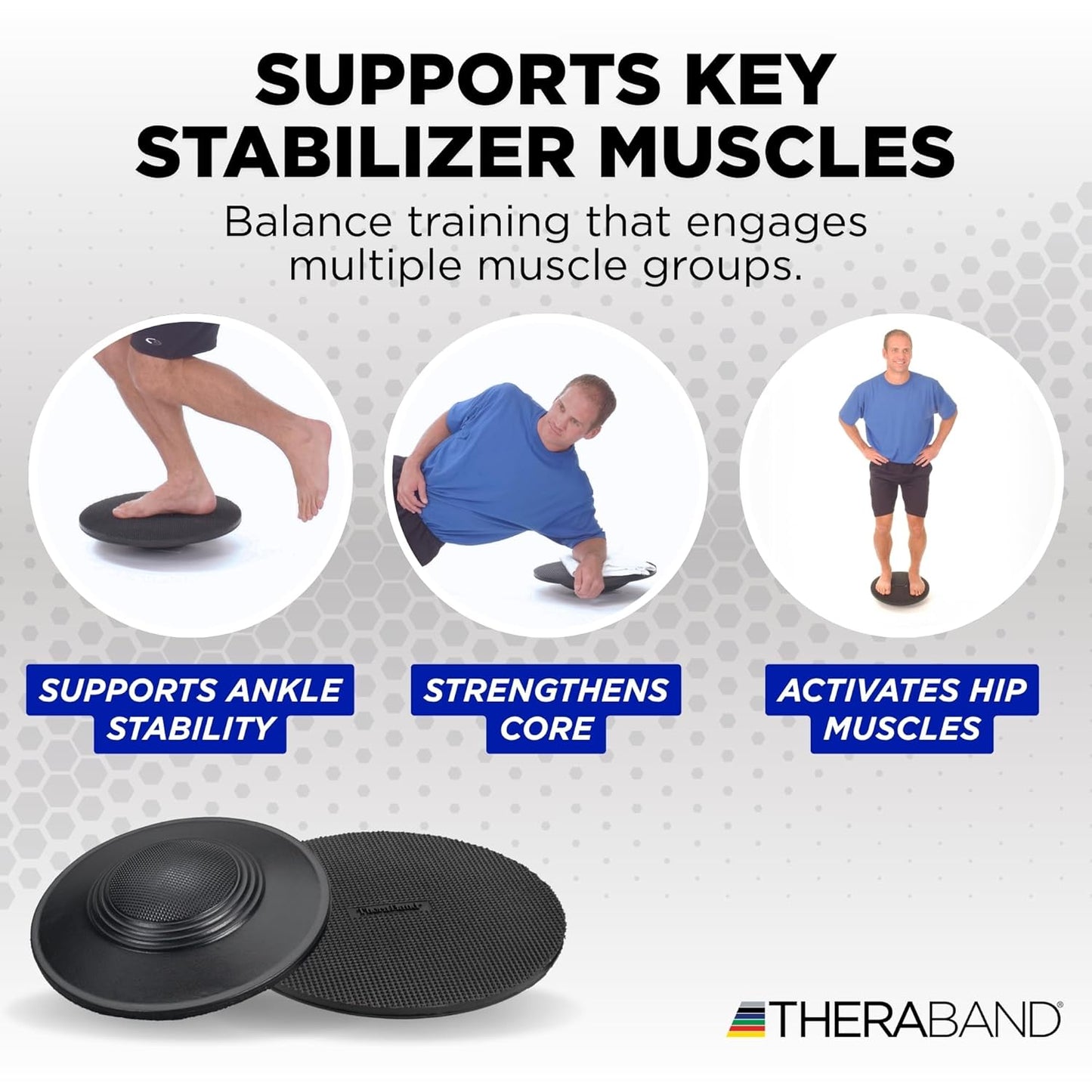 Theraband 23300 Rocker Balance Board for Rehab, Improved Posture, Balance and Stability Training