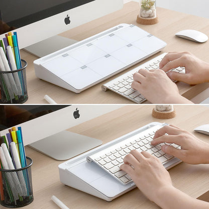 TSJ OFFICE Whiteboard Weekly Dry-Erase-Board - Desktop White Board Calendar Desk Organizers with Accessories Computer Keyboard Stand with Drawer, for Office, Home, School Supplies - White Calendar