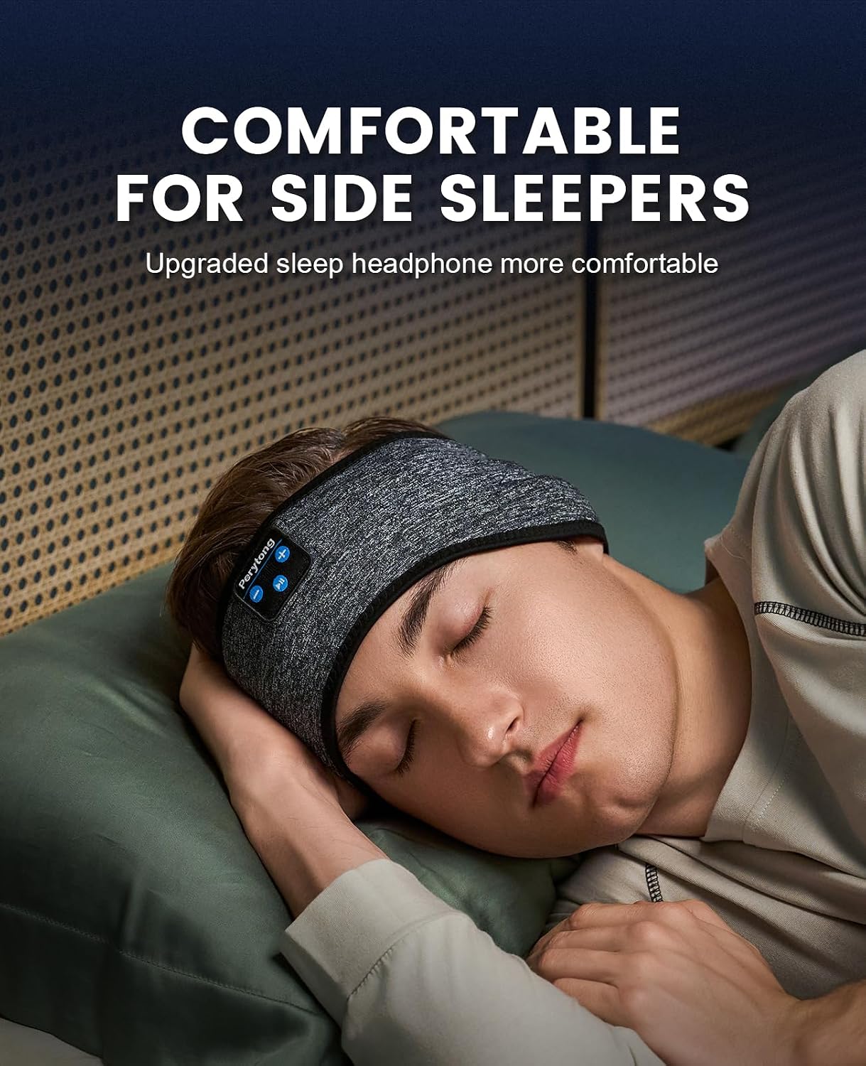 Perytong 2 Pack Sleep Headphones, Sleeping Headphones | Bluetooth Headband with Ultra-Thin HD Stereo Speaker, Wireless Headphone for Sports, Insomnia, Yoga, Air Travel, Meditation