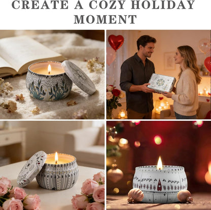 Candles, Scented Candles Gift Set for Women, 8 Pack Fruity Floral Soy Wax Aromatherapy Candles, Travel Tin Candles in Artist Gift Box, Birthday Gifts for Mom, Wife, Sister, Friend, Housewarming