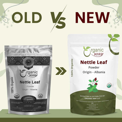 Organic Way Nettle Leaf Powder - Herbal Tea - 100% Raw from Albania (8 Oz)