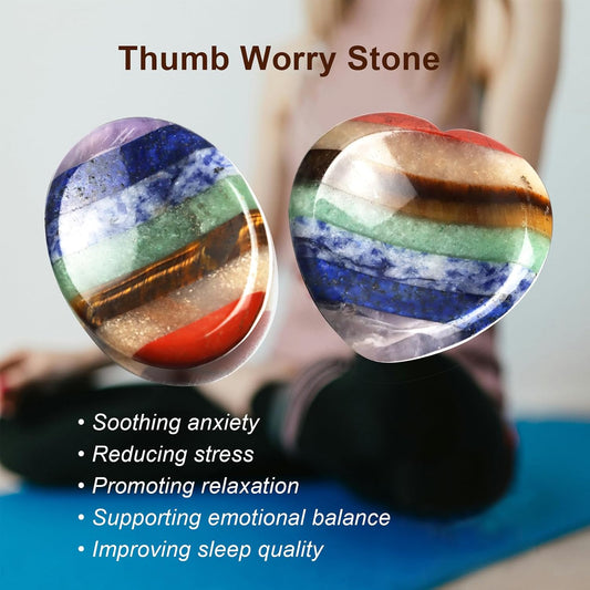 7 Chakra Heart Worry Stone