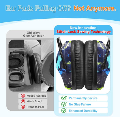 ZOHAN EM030 Kids Ear Protection, Noise Cancelling Headphones Ear Muffs for Autism Sensory, Safety Noise Reduction Hearing Protection for Monster Truck/Concerts/Fireworks/Air Shows