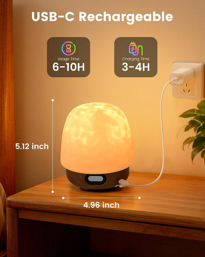 Waterproof Shower Lamp, 16 Colors Ocean Wave Effect Projector Light with Bluetooth Music Speaker for Bedroom Relaxing Shower