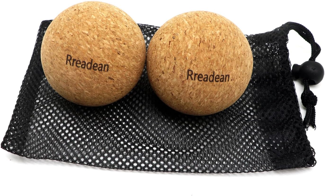 Cork Peanut Massage Ball, Lacrosse Ball Peanut Roller Massage for Rigger Point Therapy, Relax Muscles,Back Pain, Yoga & Posture Improvement
