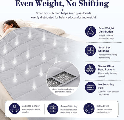 L'AGRATY Weighted Lap Pad 7lb: Small Weighted Blanket for Adults - Cooling Portable Travel Blanket for Relaxation Sleeping - Washable All-Season (29" x 24")