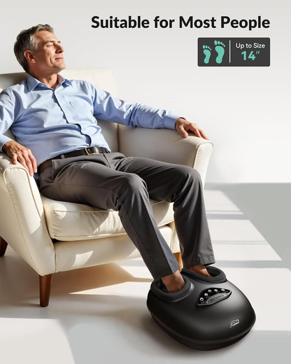 Snailax Shiatsu Foot Massager with Heat, FSA Eligible, Kneading, Compression, Vibration, Feet Massage Machine for Plantar Fasciitis, Neuropathy, Foot Warmer, Gifts for Women Men,Size 13
