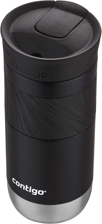 Contigo SNAPSEAL Insulated Stainless Steel Travel Mug with Grip 20oz. Blue Corn Transparent Satin & Midnight Berry