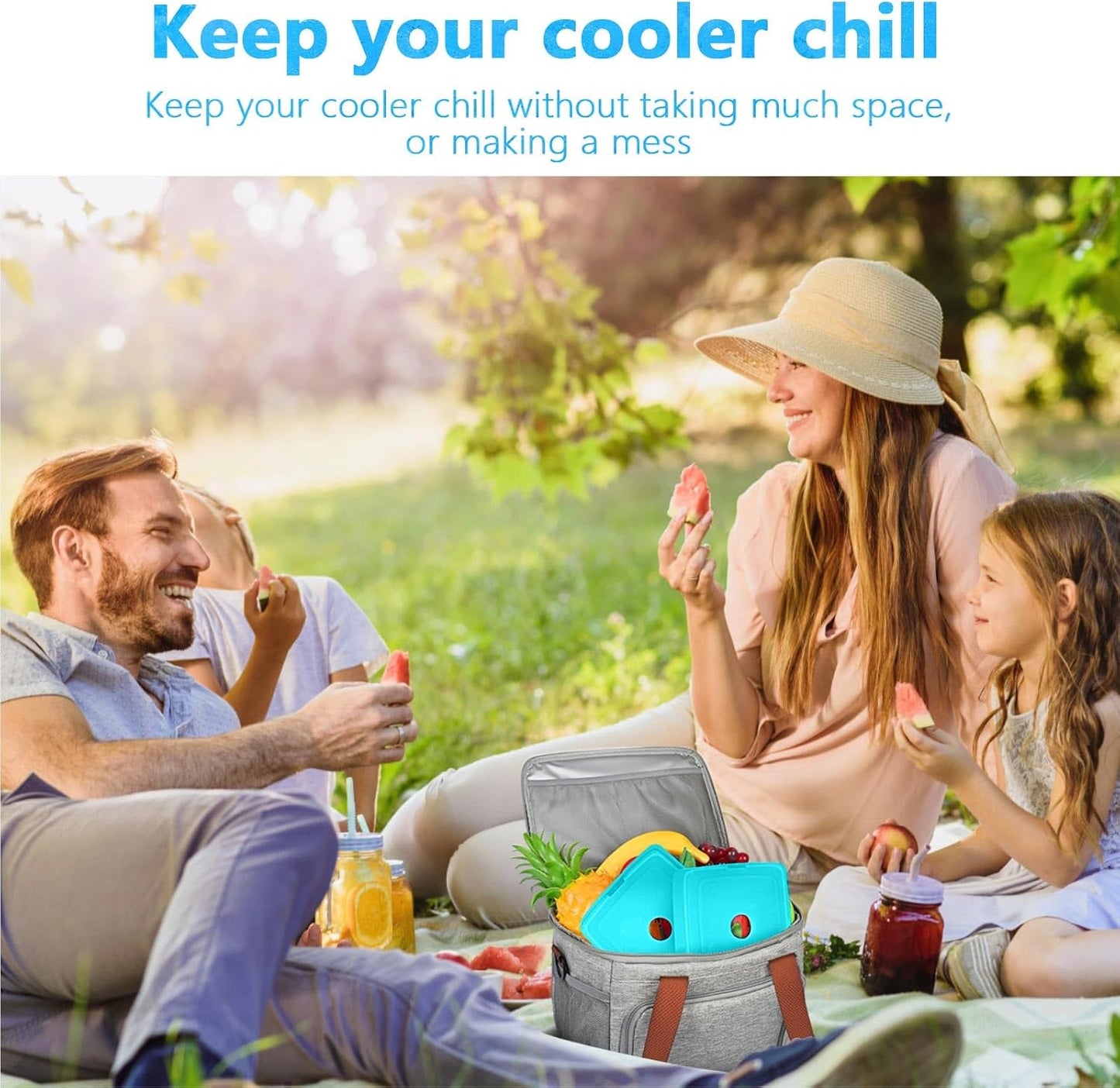 MIYCOO Ice Packs for Lunch Boxes & Coolers - Quick Freeze Ice Pack Space Saving Freezer Packs - Reusable Slim Original Cool Pack - Cooler Accessories for Beach, Camping and Fishing