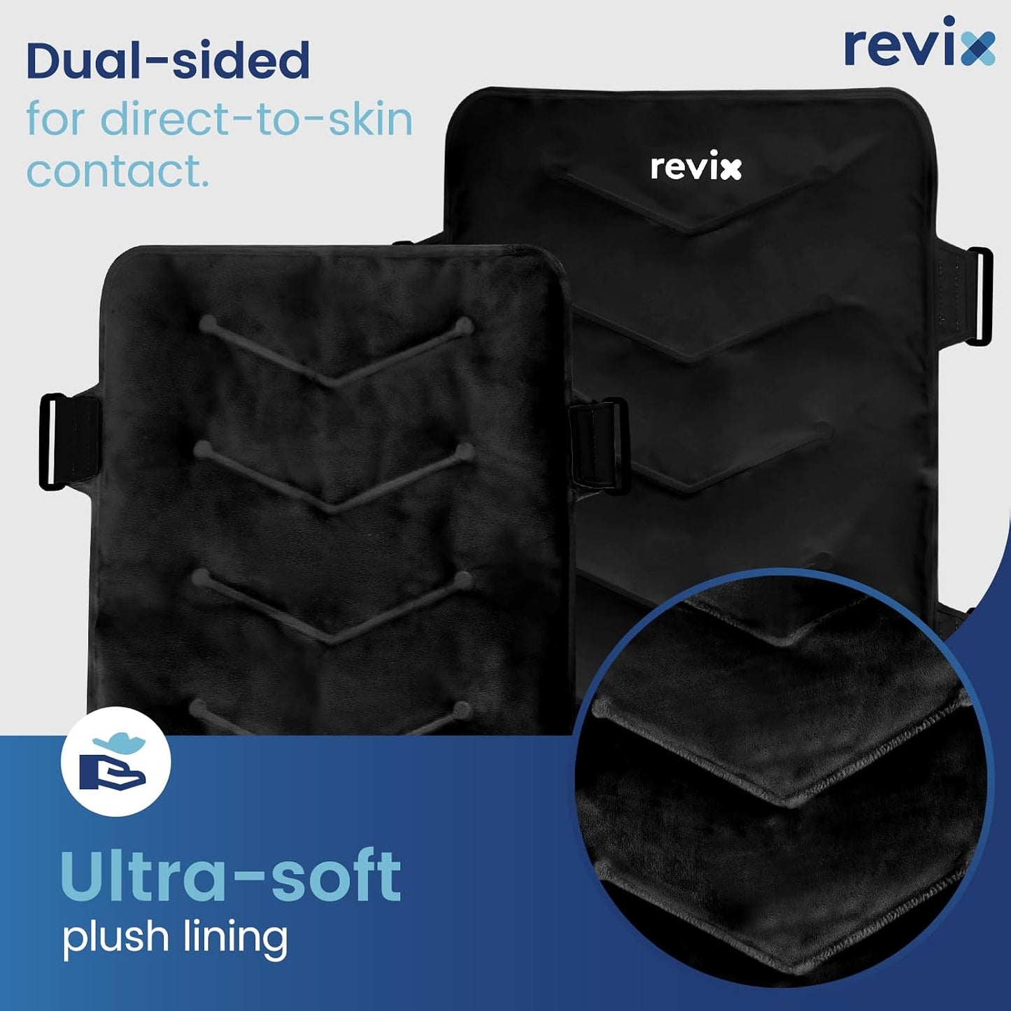 REVIX XXL Full Back Ice Pack Wrap, Reusable Gel Cold Compress for Upper and Lower Back, Long-Lasting Flexible Ice Pack for Muscle Fatigue, Soreness, and Post-Workout Recovery