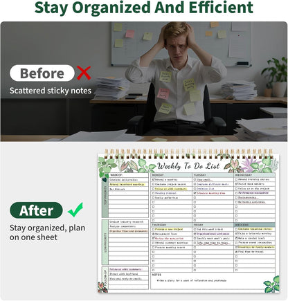 104 Pgs To Do List Notepad, 52 Undated Sheets Duplex-printed