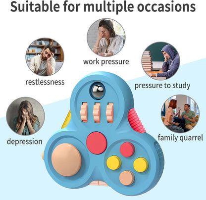 Yrissmiss Fidget Toys for Adults, Fidget Pad Easter Basket Stuffers for Boys Girls,Stress Relief Cube Clicker Controller with Quiet Fidgets,ADHD Autism Fidget Spinner for Office Desk Travel