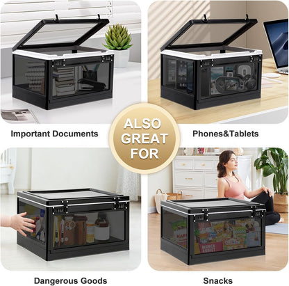 Lalifebuss Large Lock Box for Personal Items, 24 Litre Combination Lockable Storage Box for Office Locker/School/Medicine/Snacks/Phone Jail/Electronic/Home