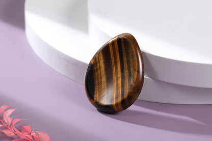 Jovivi Thumb Worry Stone - Palm Stones Pocket Natural Chakra Reiki Healing Crystals Therapy Geometry - Lapis Lazuli