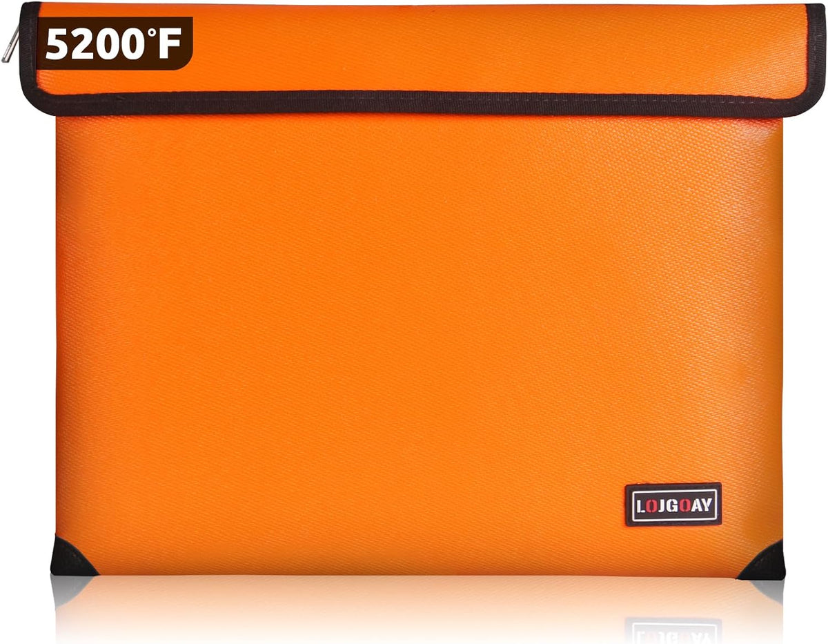 Fireproof Document Bag - with 5200°F Heat Insulated, Waterproof Fireproof Bag with Zipper, 8 Layers of Functional Materials, Fireproof Money Bag for Cash/Documents/Valuables, Fire bag 11"x7.7"