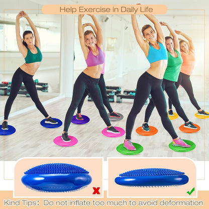 Amylove 6 Pcs Wiggle Seat Inflated Wobble Cushion for Sensory Kid 13 Inch Balance Disc Kids Flexible Seating Exercise Sensory Pad Chair Cushion for Classroom Office School (Bright)