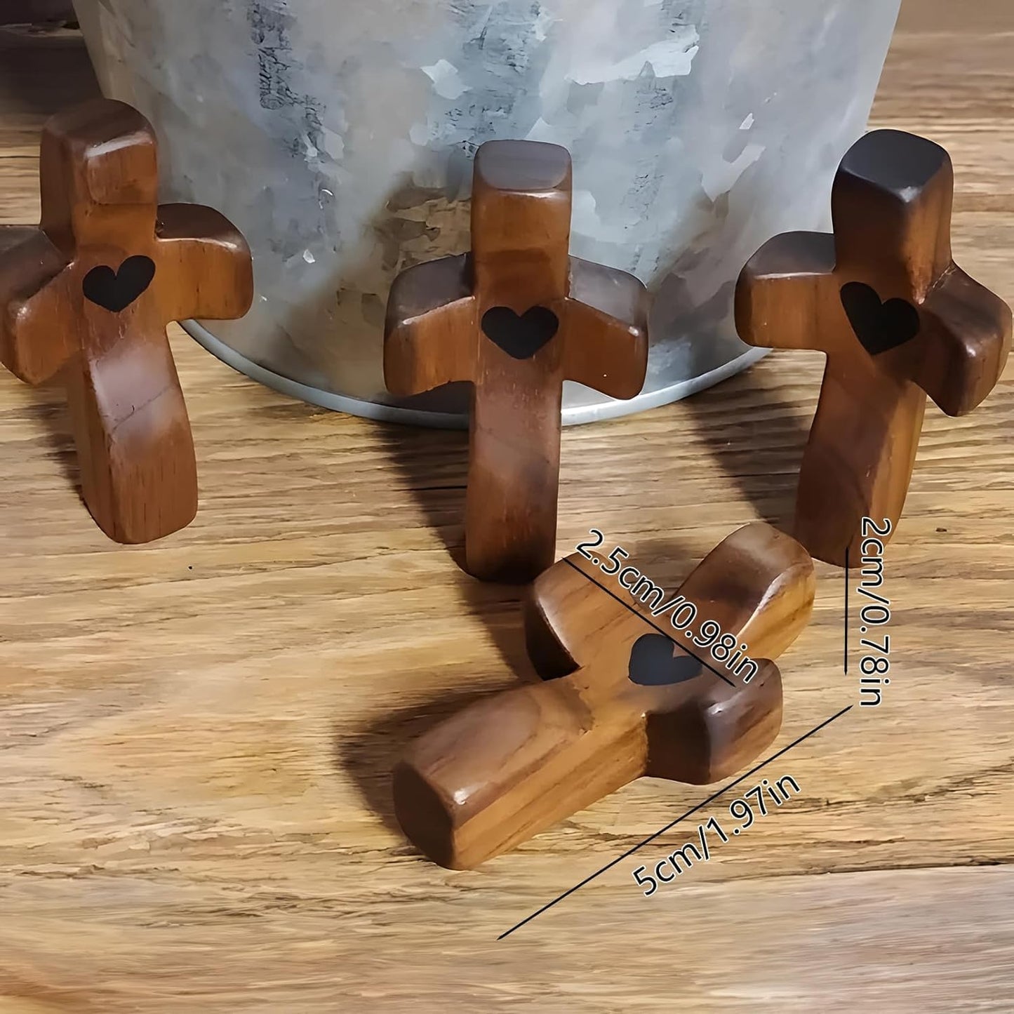 Cross My Heart/Encouragement Gift Wood Comfort Pocket Prayer Cross for Clutching, Clinging and Praying Christian Religious Gift