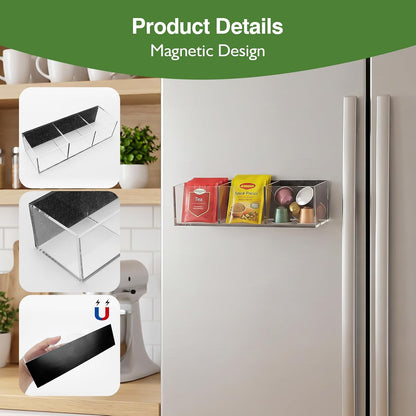 Magnetic Tea Bag Organizer, Clear Tea Bag Organizer Holder