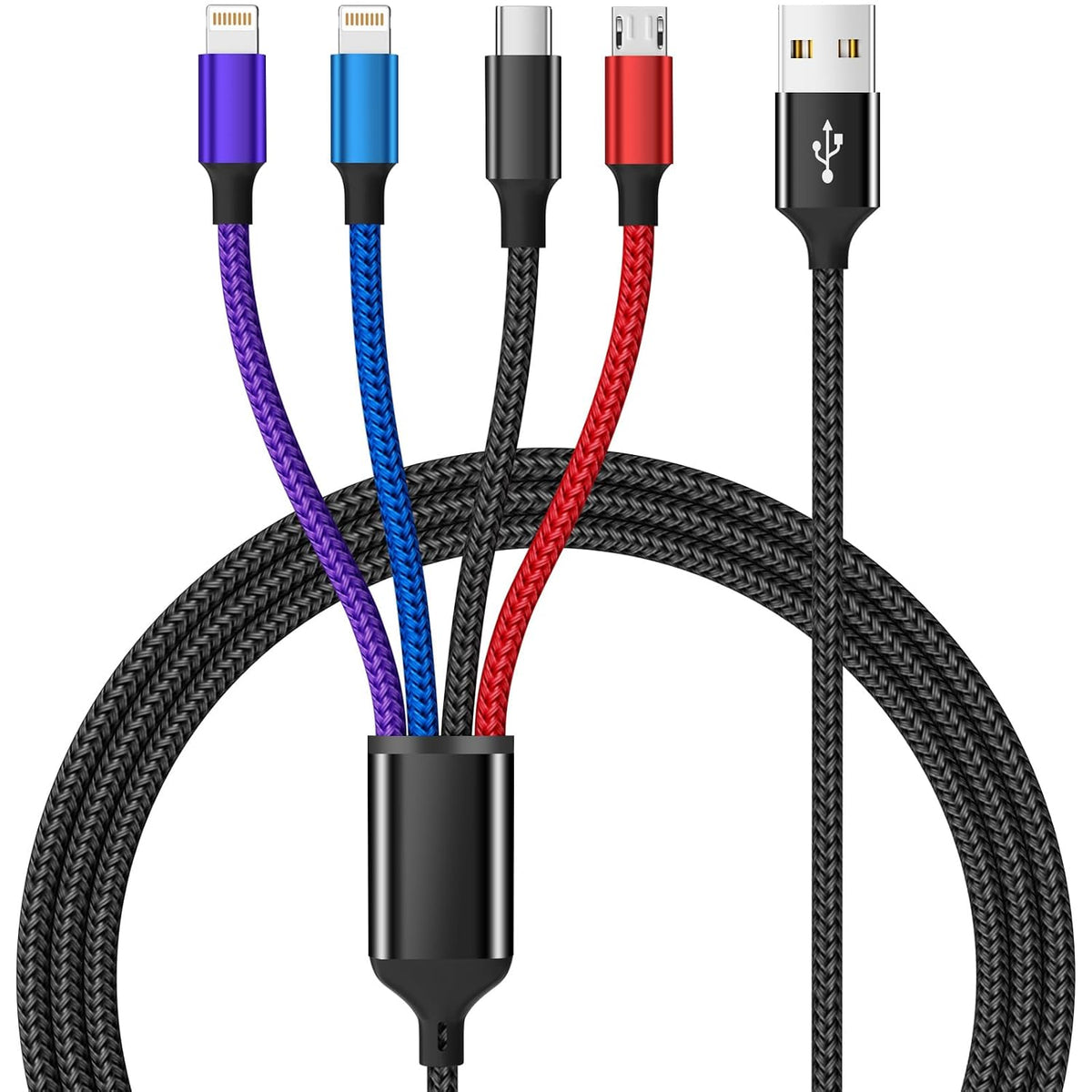 4 in 1 Multi Charging Cable, 5FT Charging Cords for Multiple Devices
