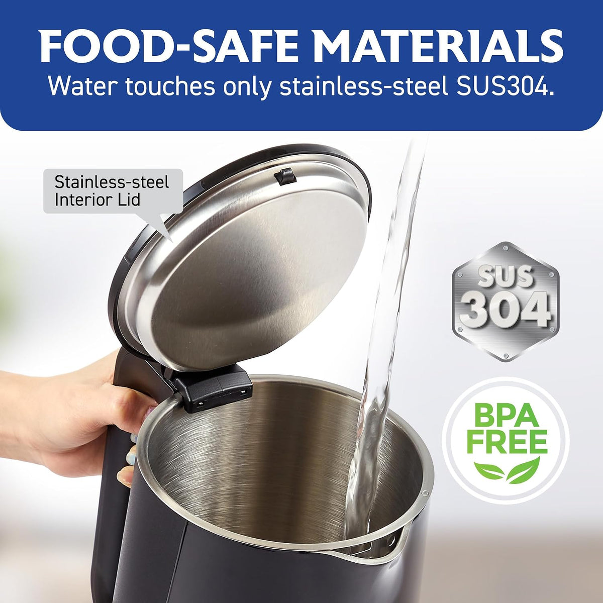 Elite Gourmet 1L Glass Electric Water Kettle, BPA-Free Fast Boil, Mint