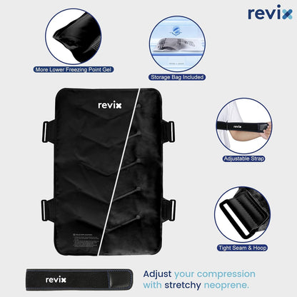 REVIX XXL Full Back Ice Pack Wrap, Reusable Gel Cold Compress for Upper and Lower Back, Long-Lasting Flexible Ice Pack for Muscle Fatigue, Soreness, and Post-Workout Recovery
