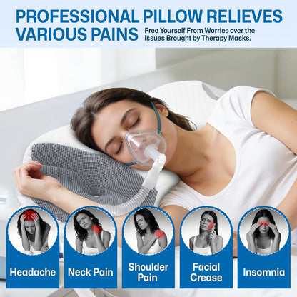 Contour Memory Foam CPAP Pillow for Side & Back Sleepers, Grey