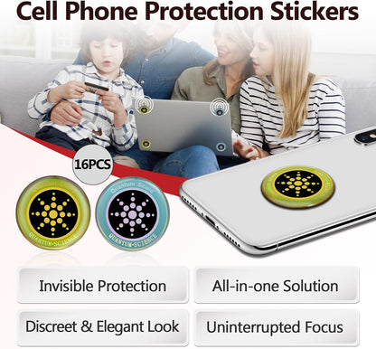 16 Pcs Cell Phone Protection Stickers Neutralizer Shield Blocker