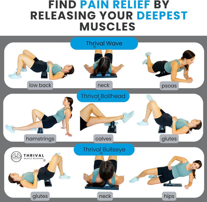 Thrival Arch Back Stretcher - Psoas Muscle Release Tool App for Hip Flexor, Back, Glute, Iliacus, and Neck - Spine Decompressor, Trigger Point, and Myofascial Release – Carbon Black