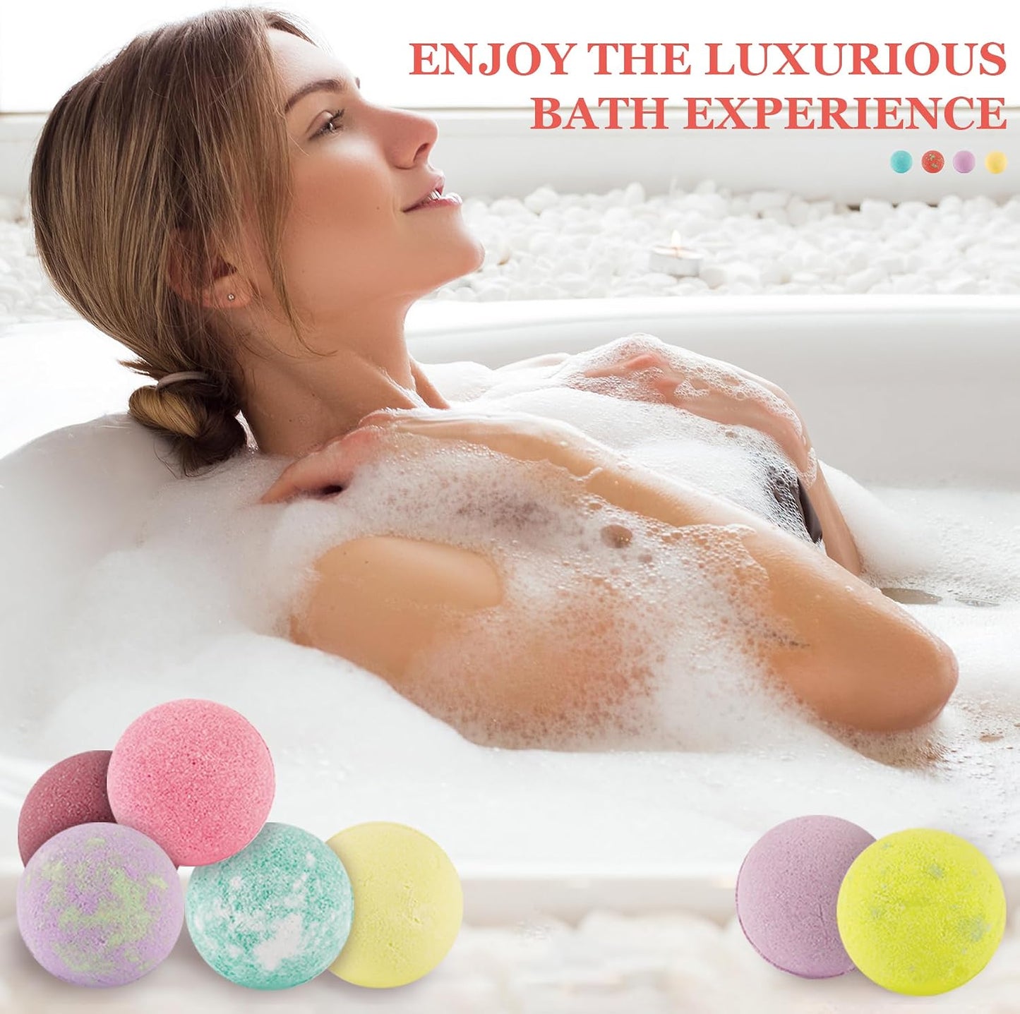 Bath Bombs for Women Gift Set, 50 Pcs Natural Organic Bubble Bathbombs with 10 Rich Scents, Handmade Bubble Bath Fizzy, for Bubble Bath Spa,Her/Him,Wife,Girlfriend,Mother Present Giving