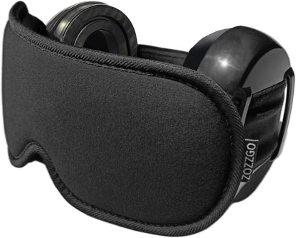 Noise Reduction Ear Muffs Eye Mask for Sleeping Set, Noise Cancelling Earmuffs 3D Light Blocking Sleep Mask Set