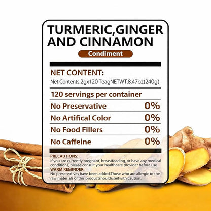 AISDWH, 120 Premium Turmeric Ginger Cinnamon Tea Bags, Digestive Support