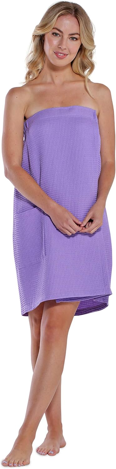 Turquaz Lightweight Knee Length Waffle Robes For Women Spa Bath Waffle