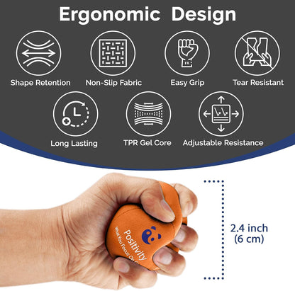 Mind & Body Stress Balls for Adults - Multi-Density Squeeze Balls for Hand Therapy & Grip Strengthening - Stress & Anxiety Relief - Choose 3-Ball (Soft, Medium & Hard) or 2-Ball (Soft & Hard) Sets