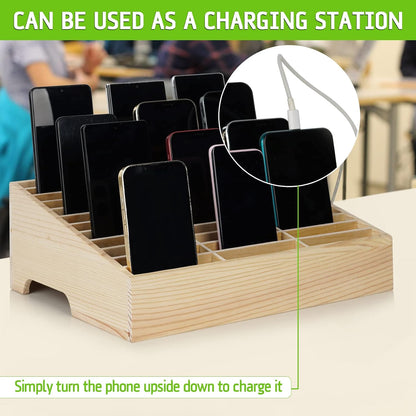 36 Slots Cell Phone Holder Classroom, Wooden Phone Lock Box