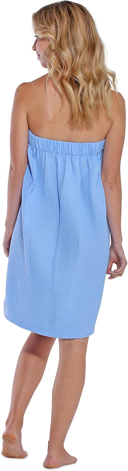 Turquaz Lightweight Knee Length Waffle Robes For Women Spa Bath Waffle