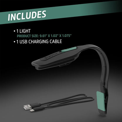 Energizer Flex-R LED Rechargeable Book Light for Reading in Bed, Reading Light with Warm LED Color, Long-Lasting and Lightweight,Blue