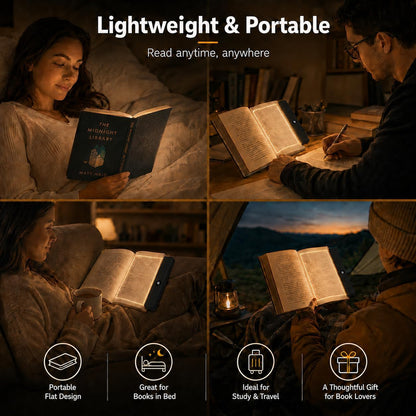 Smart 2 in 1 LED Book Light & Night Light, with 3 Colors, Stepless Dimming