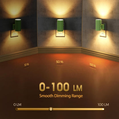 Briignite Night Lights Plug into Wall, Modern LED Night Light Plug in, Dusk to Dawn Sensor,Amber Night Light 0-100LM Adjustable Brightness, Dimmable NightLight for Hallway, Bedroom, Stairway, 2 Pack
