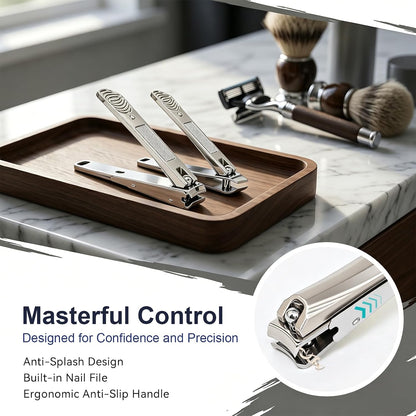 9 in 1 Professional Manicure Pedicure Set, Premium Stainless Steel Nail Clipper Grooming Tools with Magnetic Leather Travel Case, Portable Nail Kit Gift for Men & Women(Black)