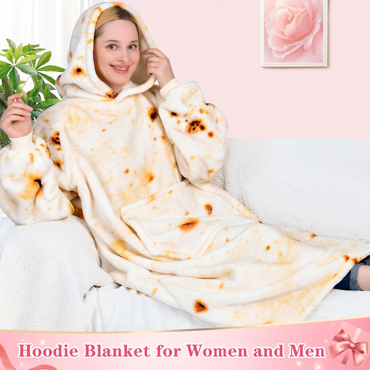 Waitu Wearable Blanket Sweatshirt Gifts for Women and Men, Warm and Cozy Giant Blanket Hoodie, Thick Flannel Blanket with Sleeves and Giant Pocket - Dark Gray