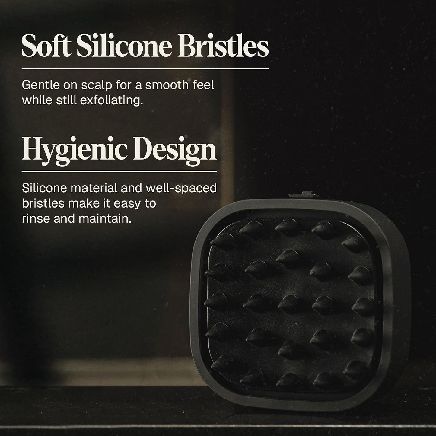 Black Wolf Sonic Scalp Scrubber - Electric Hair & Scalp Massager Brush with 3-Speed Oscillation - Rechargeable Shower Brush & Head Scrubber with Soft Silicone Bristles for Deep Clean & Exfoliation