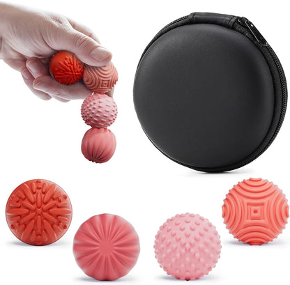 luckdoor Silicone Magnetic Balls Fidget Toys for Adults & Teens,4PCS Stress Relief Sensory Toys for Autism ADHD Anxiety,Fun Textures Gadgets,Office Desk Toy,Stocking Stuffers for Men Women Teen Gifts